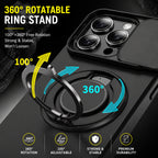 Coque iPhone 4-en-1 – Protection caméra, support 360° & porte-cartes