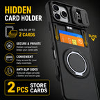 Coque iPhone 4-en-1 – Protection caméra, support 360° & porte-cartes