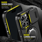 Coque iPhone 4-en-1 – Protection caméra, support 360° & porte-cartes