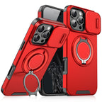 Coque iPhone 4-en-1 – Protection caméra, support 360° & porte-cartes